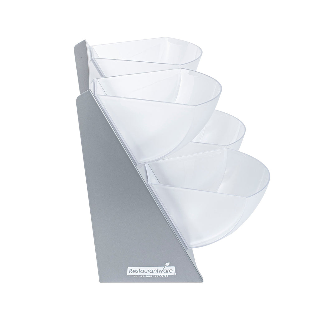 Met Lux Steel Condiment Holder - 4 Clear Bins - 15 1/2" x 10" x 10 1/2" - 1 count box