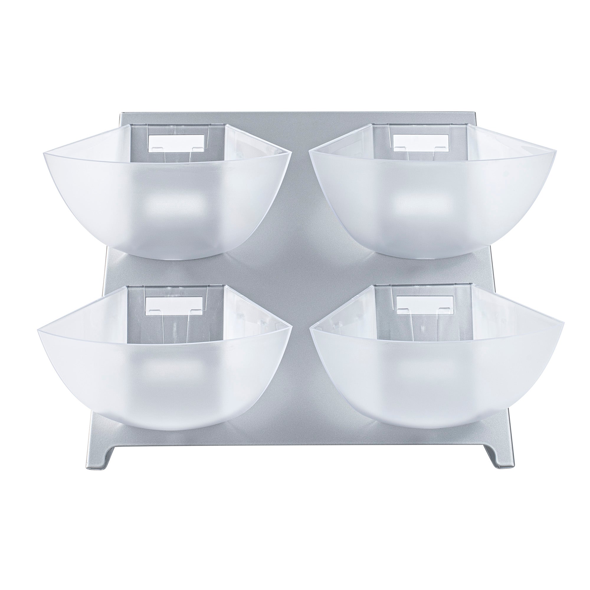 Met Lux Steel Condiment Holder - 4 Clear Bins - 15 1/2" x 10" x 10 1/2" - 1 count box