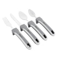 Adapt Tek Gray Stainless Steel 4-Piece Adaptive Utensil Set - Lightweight, Non-Slip - 1 count box