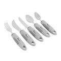 Adapt Tek Gray Stainless Steel 5-Piece Adaptive Utensil Set - Lightweight, Non-Slip - 1 count box