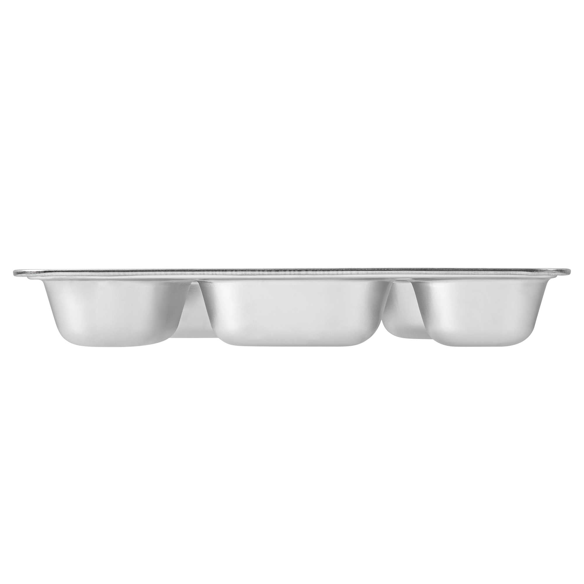 Met Lux Ambidextrous Rectangle Stainless Steel Tray - 5 Compartments - 11" x 8 3/4" x 1 3/4" - 2 count box