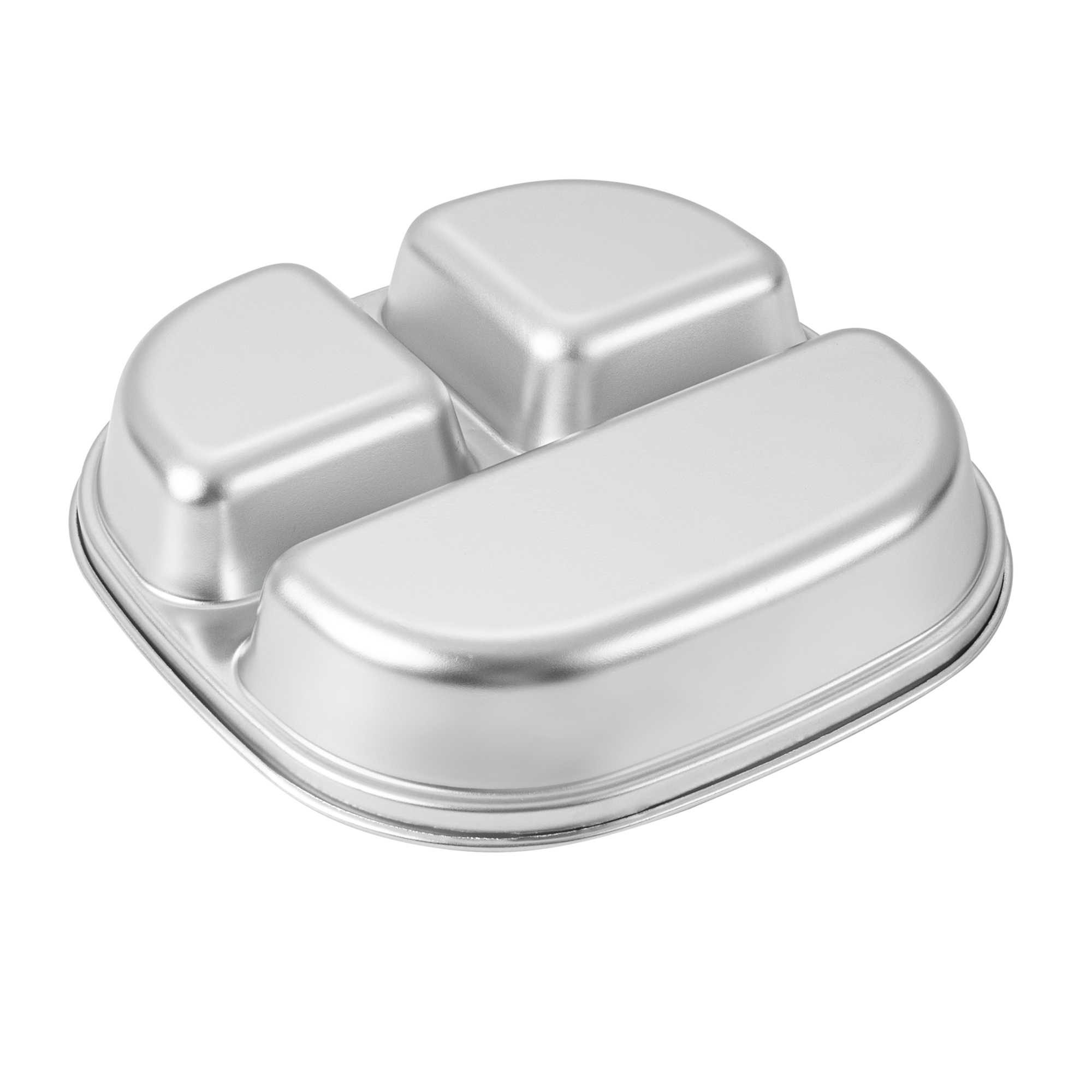 Met Lux Ambidextrous Square Stainless Steel Tray - 3 Compartments - 7 3/4" x 7 3/4" x 1 3/4" - 2 count box