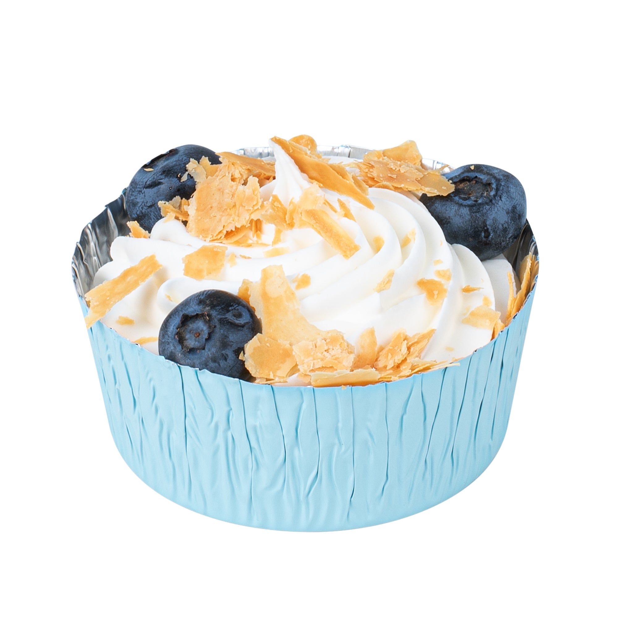 Pastry Tek 3 oz Round Blue Foil Ramekin Cup - 3/4" x 3/4" x 1/2" - 200 count box