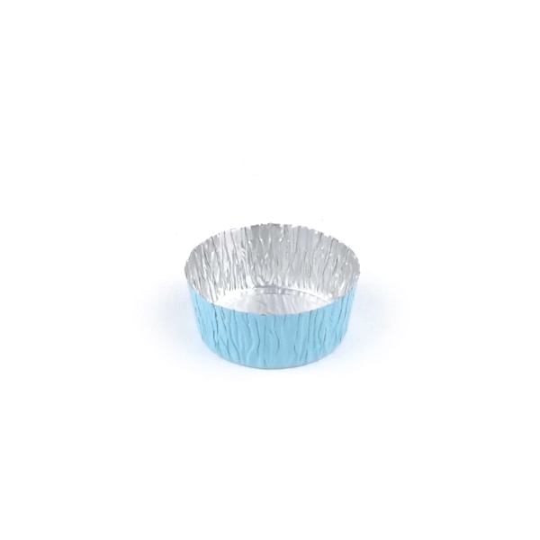 Pastry Tek 3 oz Round Blue Foil Ramekin Cup - 3/4" x 3/4" x 1/2" - 200 count box