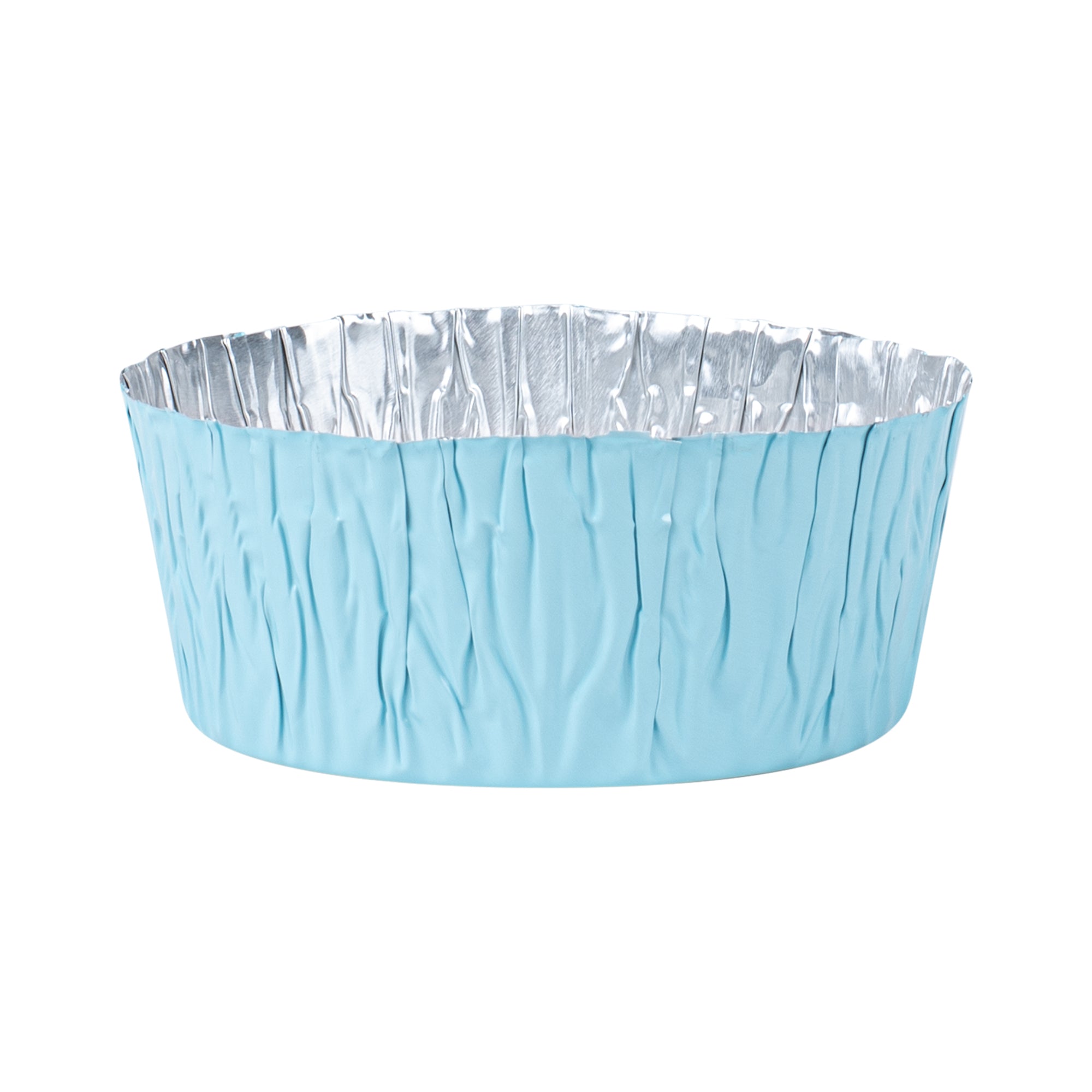 Pastry Tek 3 oz Round Blue Foil Ramekin Cup - 3/4" x 3/4" x 1/2" - 200 count box