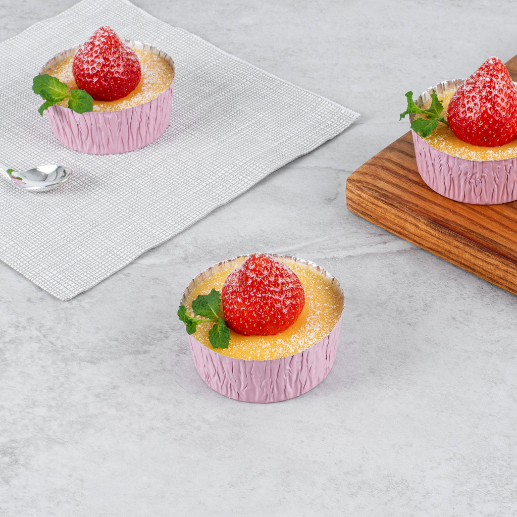 Pastry Tek 3 oz Round Pink Foil Ramekin Cup - 3/4" x 3/4" x 1/2" - 200 count box