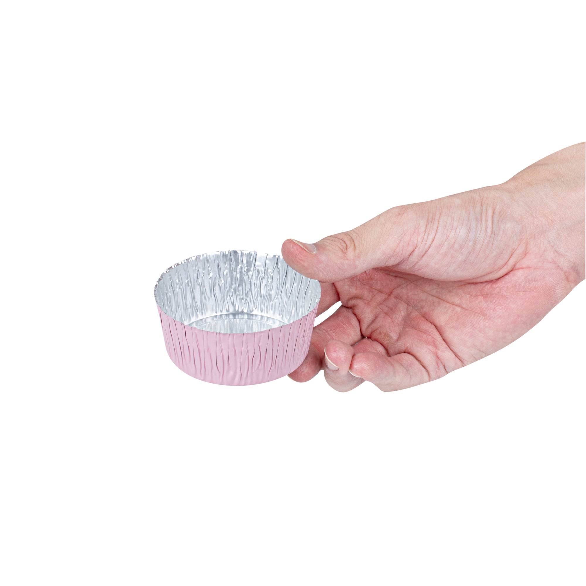 Pastry Tek 3 oz Round Pink Foil Ramekin Cup - 3/4" x 3/4" x 1/2" - 200 count box