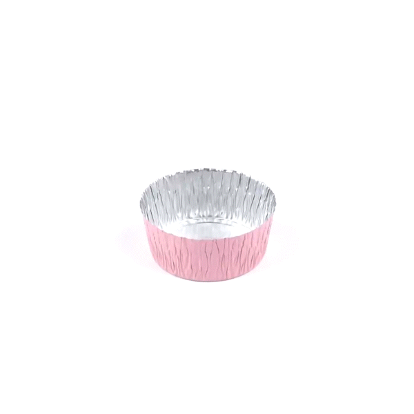 Pastry Tek 3 oz Round Pink Foil Ramekin Cup - 3/4" x 3/4" x 1/2" - 200 count box
