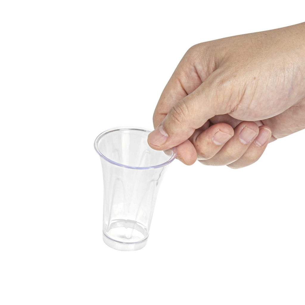 Mini Serve 2 oz Round Clear Plastic Mini Trumpet Cup - 2" x 2" x 2 1/2" - 100 count box