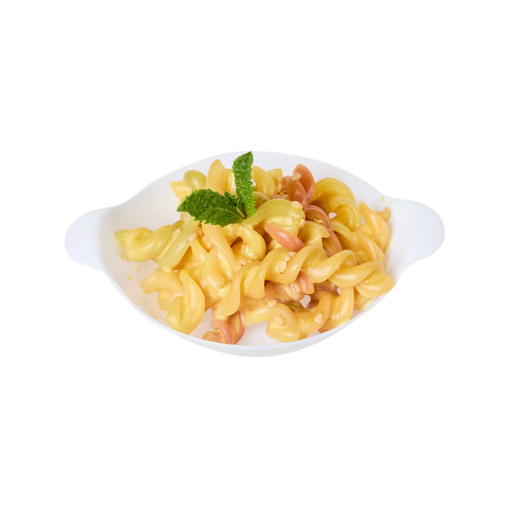 Mini Serve Oval White Plastic Mini Handled Plate - 3 3/4" x 2 1/2" - 100 count box