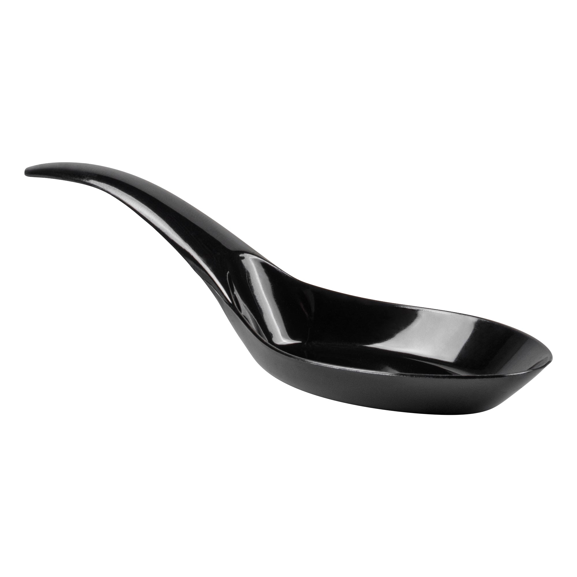 Mini Serve Black Plastic Wave Spoon - 5" x 1 1/2" - 100 count box