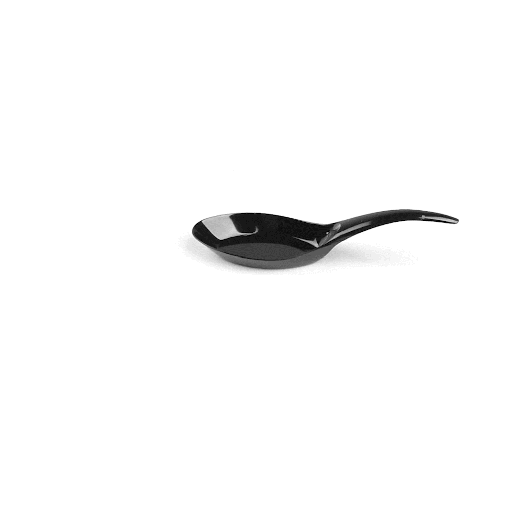 Mini Serve Black Plastic Wave Spoon - 5" x 1 1/2" - 100 count box