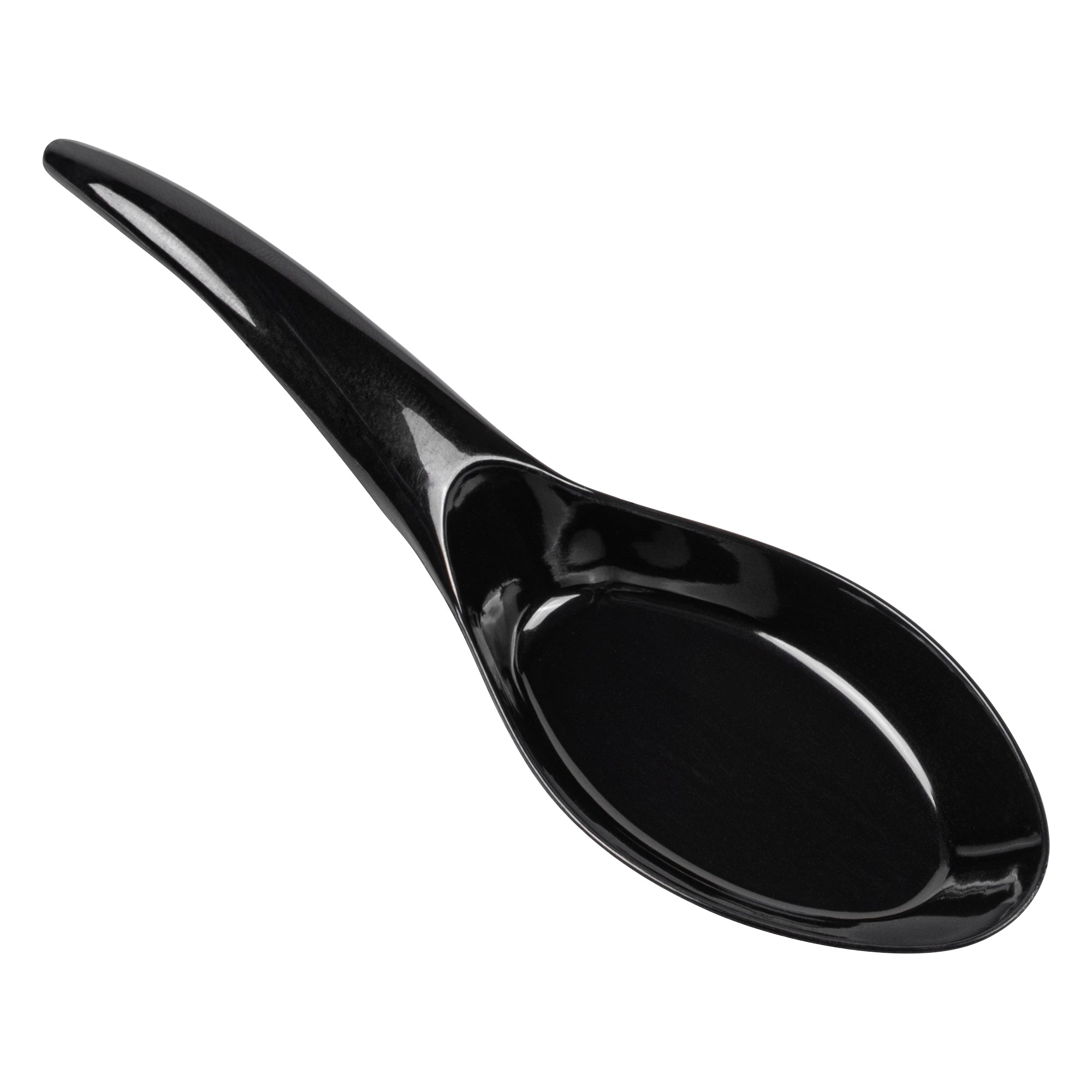 Mini Serve Black Plastic Wave Spoon - 5" x 1 1/2" - 100 count box
