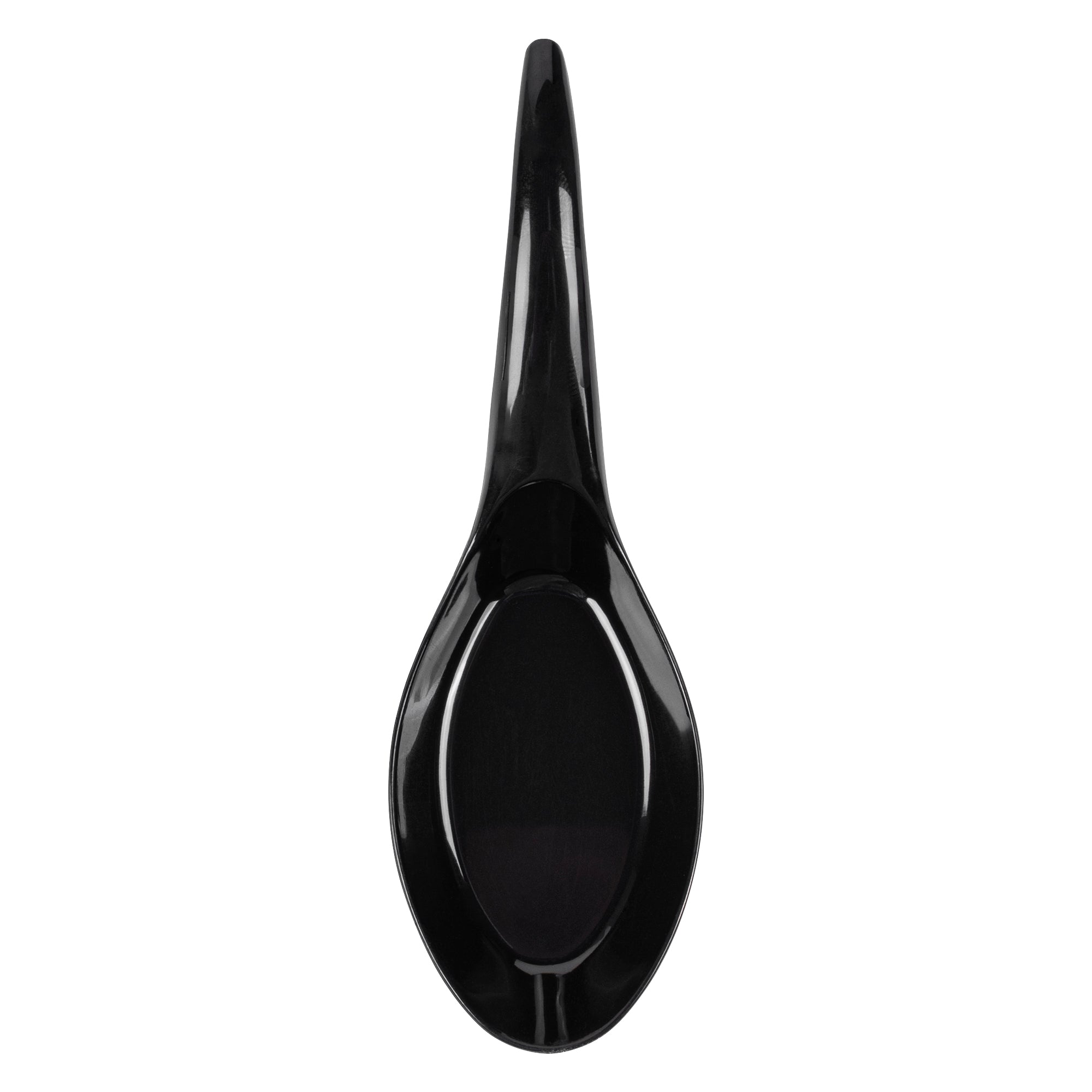 Mini Serve Black Plastic Wave Spoon - 5" x 1 1/2" - 100 count box