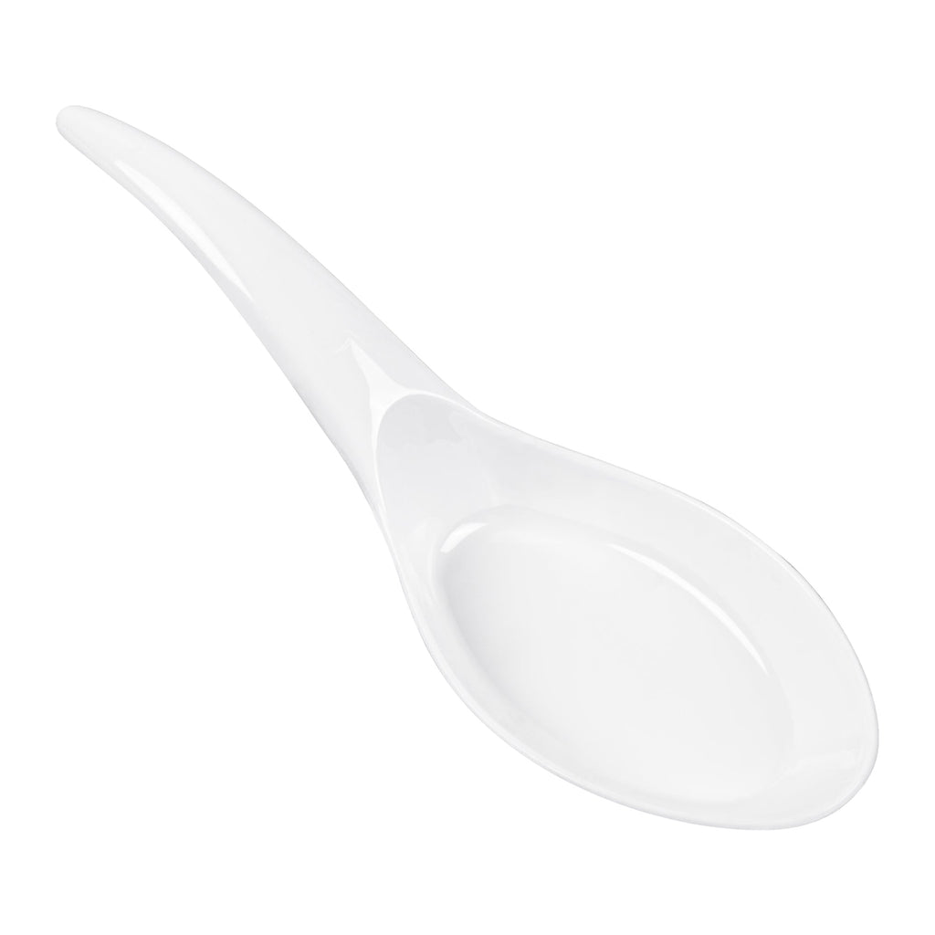Mini Serve White Plastic Wave Spoon - 5" x 1 1/2" - 100 count box