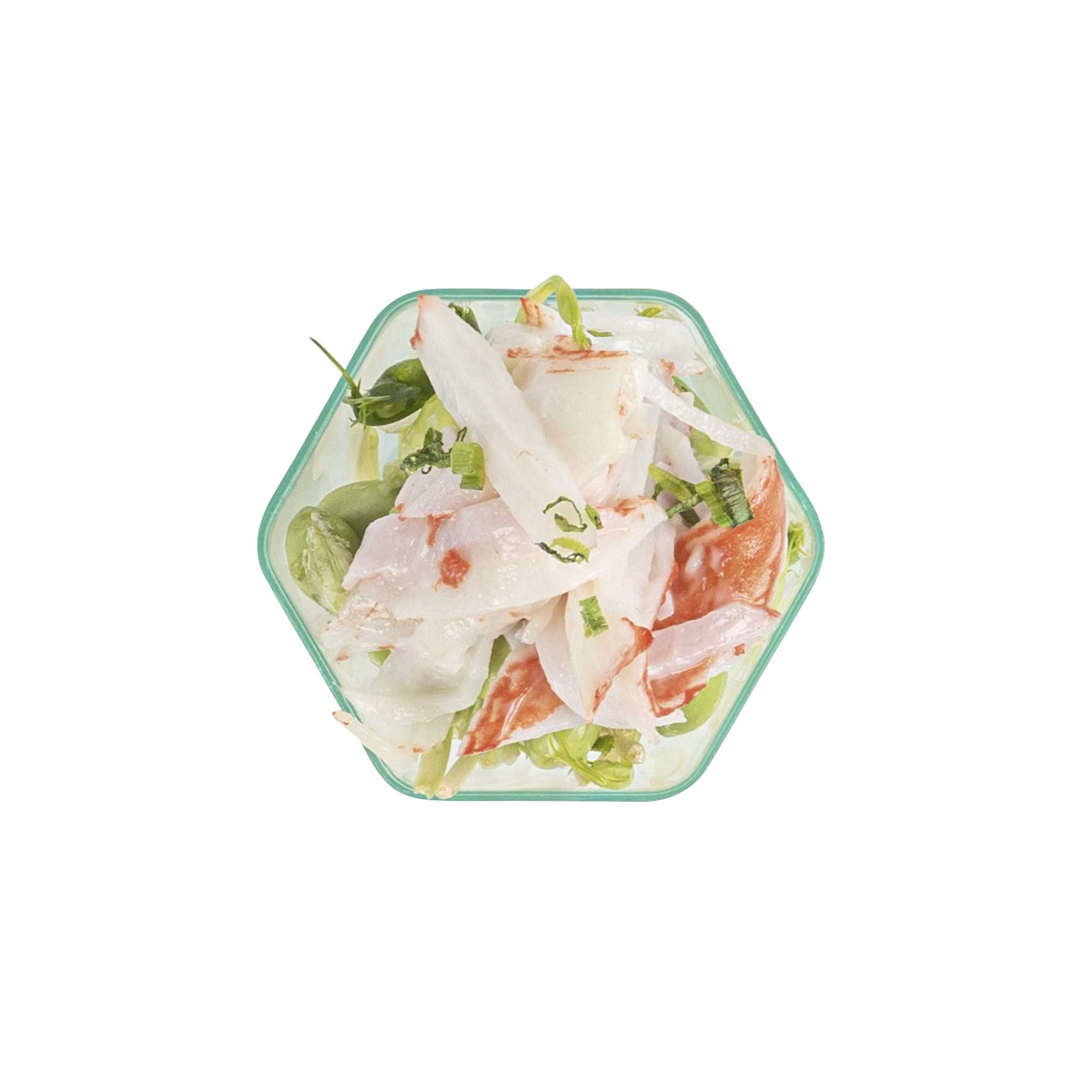 Mini Serve 2 oz Hexagon Seagreen Plastic Glass - 1 3/4" x 1 3/4" x 1 3/4" - 100 count box
