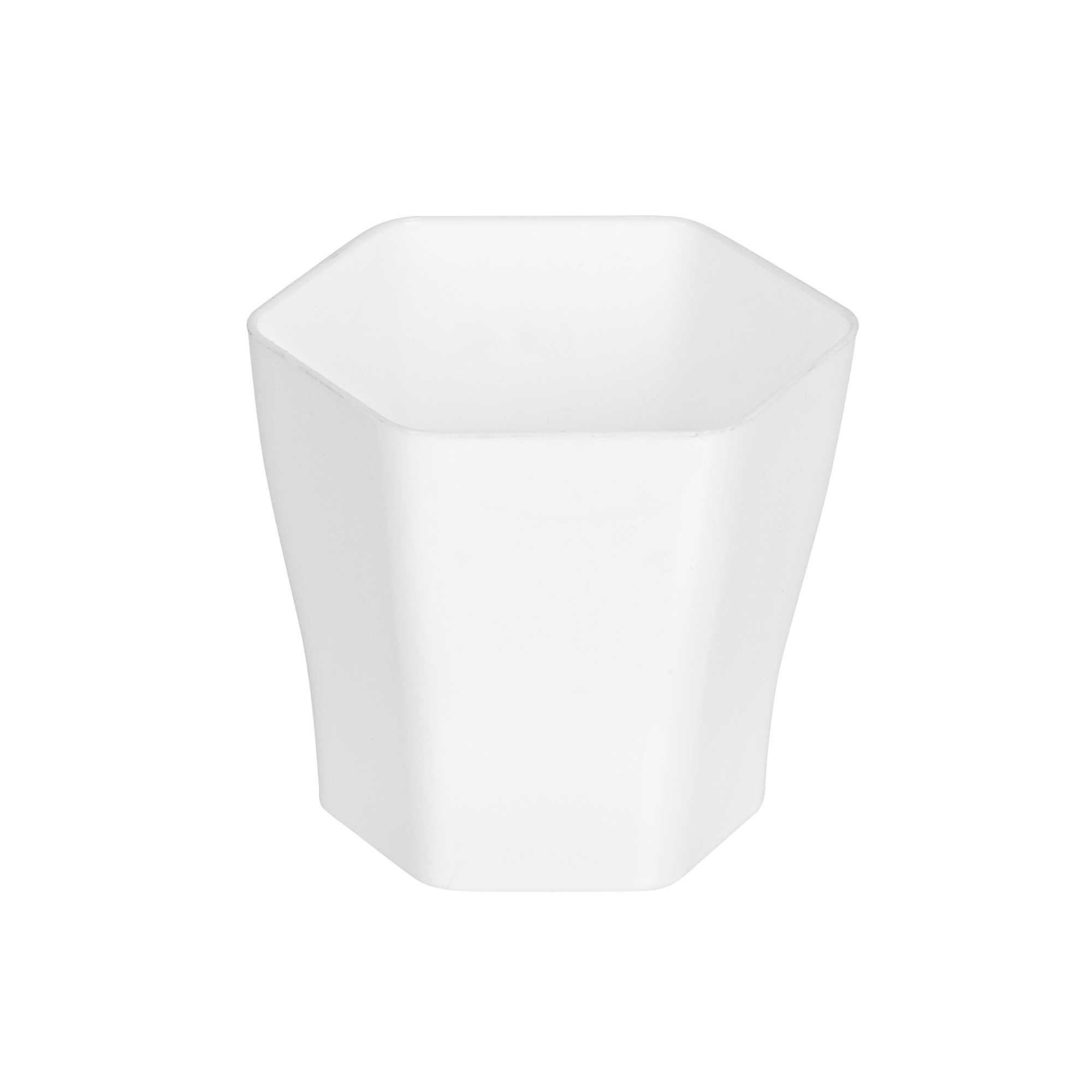 Mini Serve 2 oz Hexagon White Plastic Glass - 1 3/4" x 1 3/4" x 1 3/4" - 100 count box