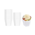 Mini Serve 2 oz Hexagon White Plastic Glass - 1 3/4" x 1 3/4" x 1 3/4" - 100 count box