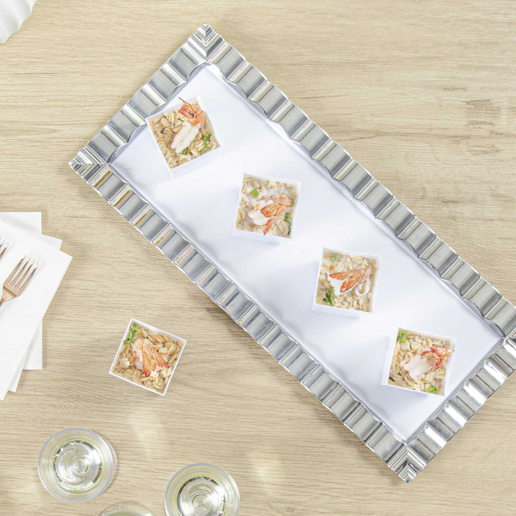 Mini Serve 3 oz Square White Plastic Quadrato Cup - 1 3/4" x 1 1/2" x 1 3/4" - 100 count box