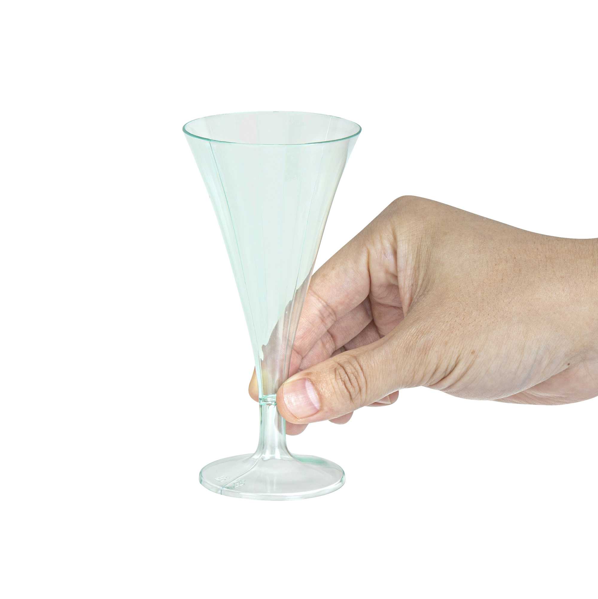 Bev Tek 3 oz Round Seagreen Plastic Aperitif Glass - 2 1/2" x 2 1/2" x 5" - 100 count box