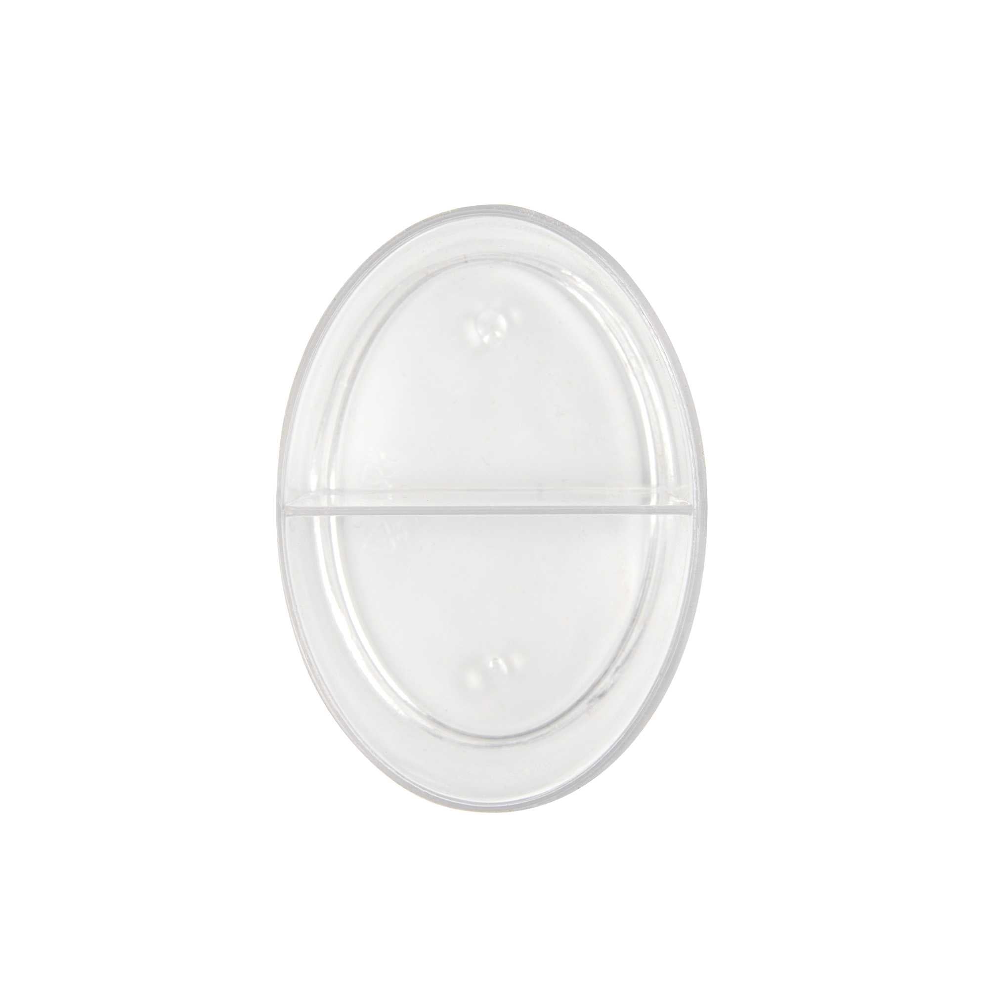 Mini Serve 4 oz Oval Clear Plastic Duet Tasting Cup - 2 Compartments - 2 1/2" x 1 3/4" x 2 1/2" - 100 count box