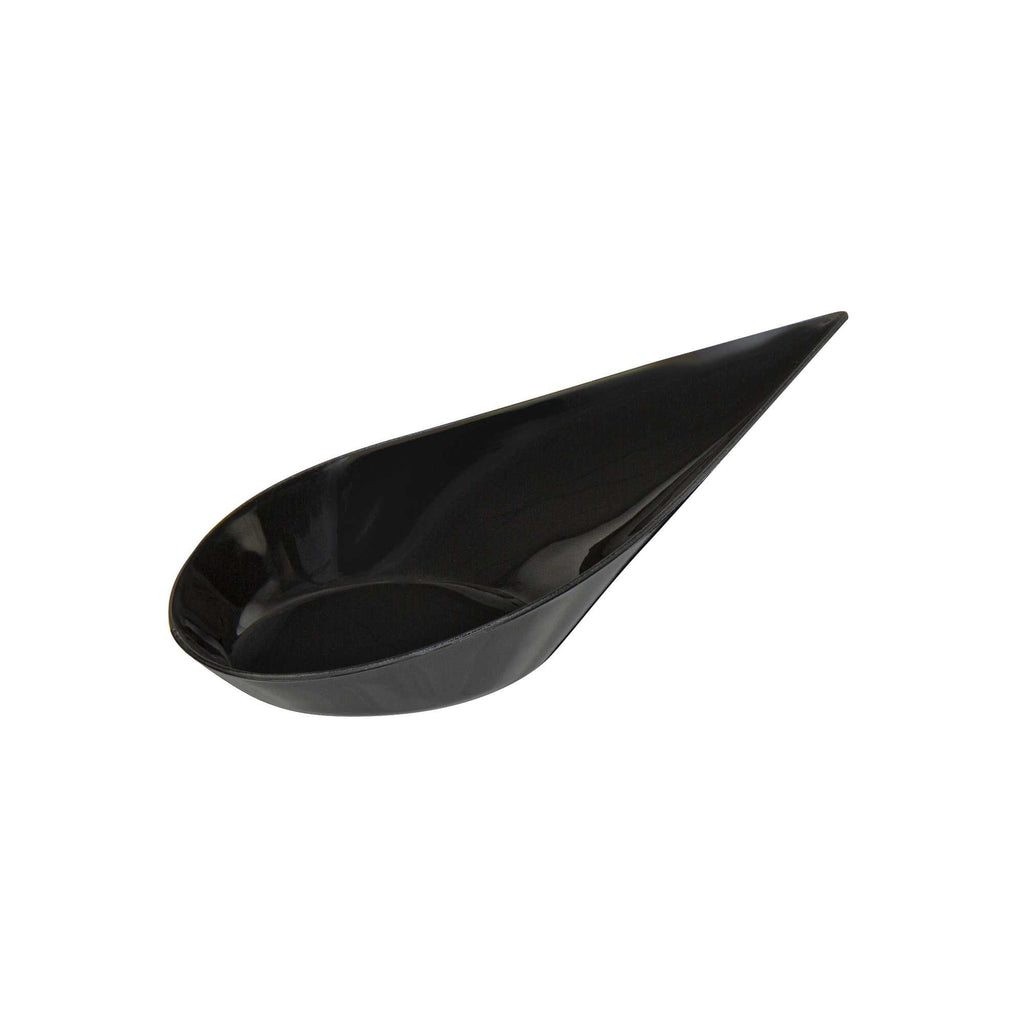 Mini Serve Teardrop Black Plastic Spoon - 4" x 2" x 1/2" - 20 count box