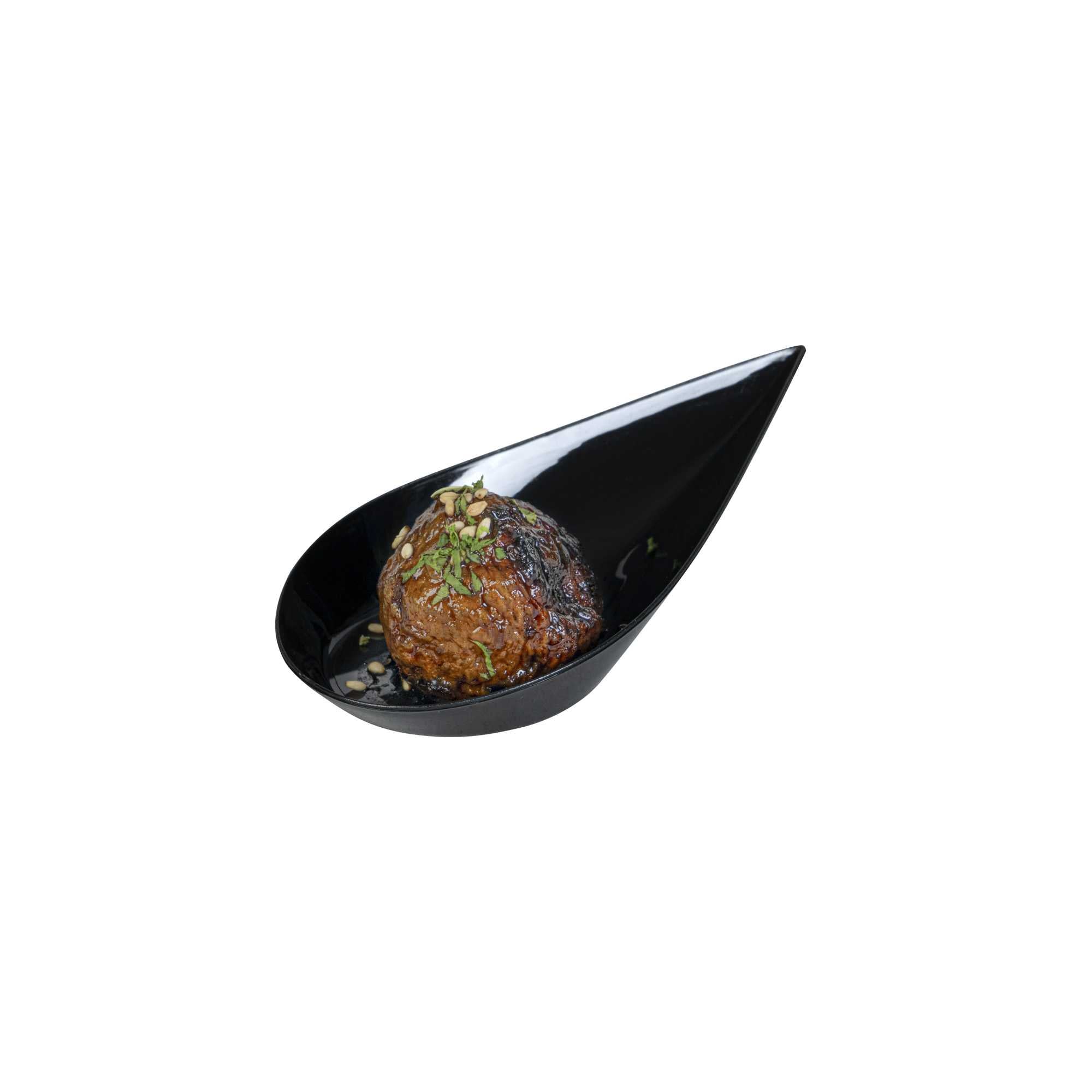 Mini Serve Teardrop Black Plastic Spoon - 4" x 2" x 1/2" - 100 count box