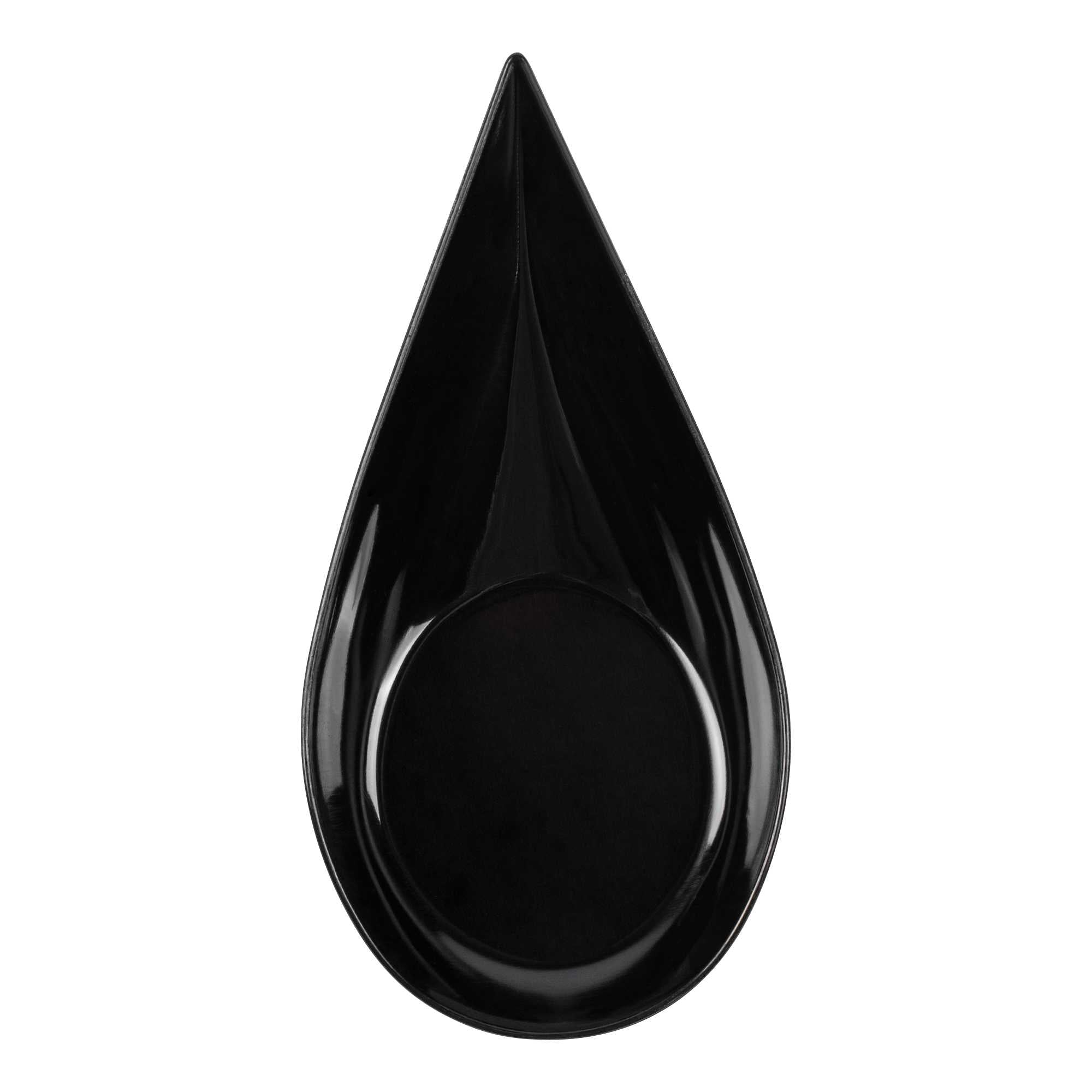 Mini Serve Teardrop Black Plastic Spoon - 4" x 2" x 1/2" - 100 count box