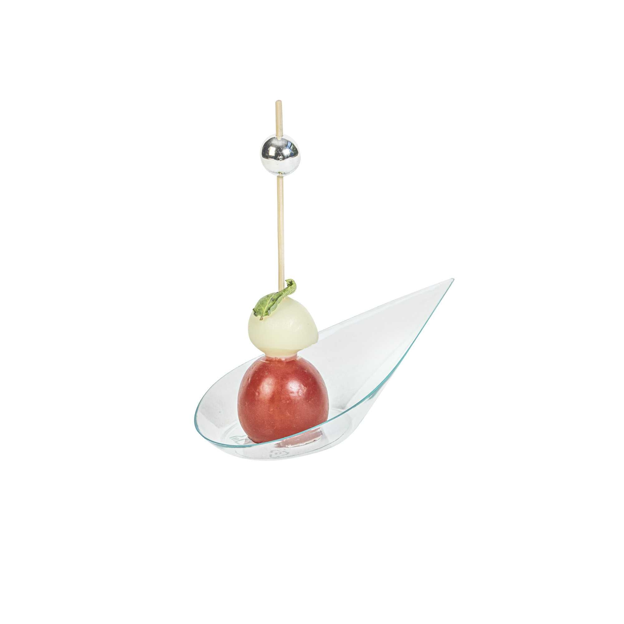 Mini Serve Teardrop Seagreen Plastic Spoon - 4" x 2" x 1/2" - 20 count box