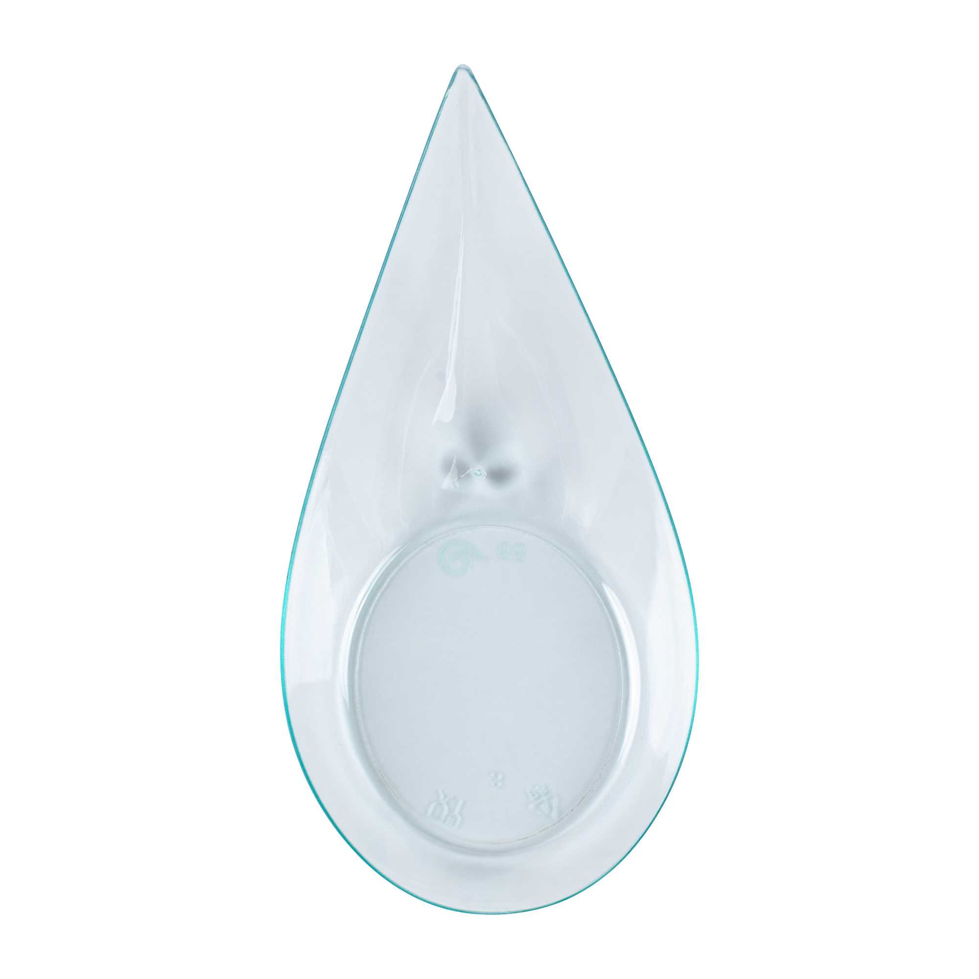 Mini Serve Teardrop Seagreen Plastic Spoon - 4" x 2" x 1/2" - 20 count box