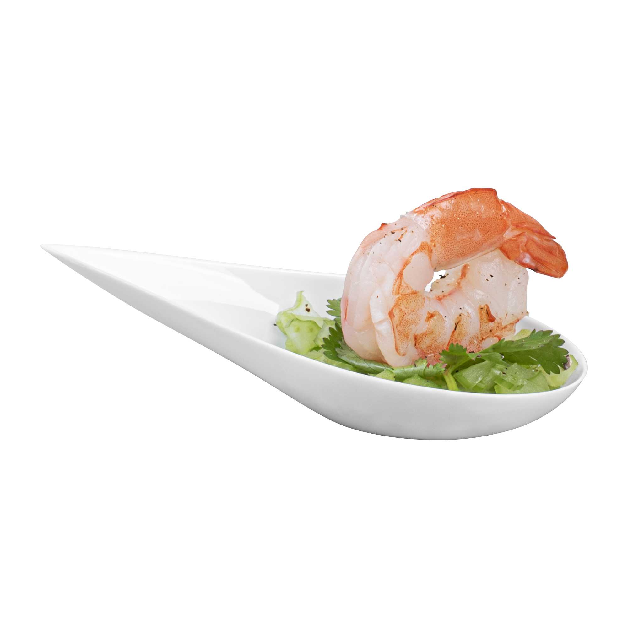 Mini Serve Teardrop White Plastic Spoon - 4" x 2" x 1/2" - 20 count box