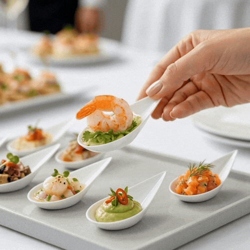 Mini Serve Teardrop White Plastic Spoon - 4" x 2" x 1/2" - 100 count box