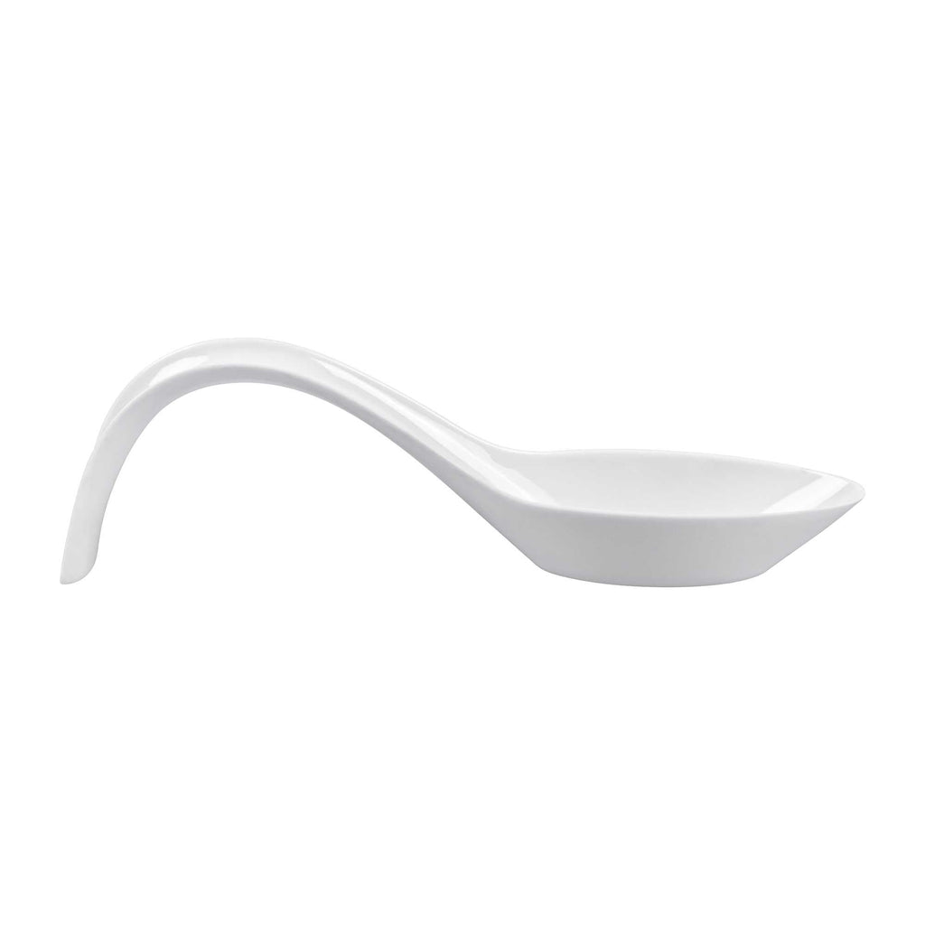 Mini Serve White Plastic Stiletto Spoon - 5" x 1/2" x 1 1/4" - 100 count box