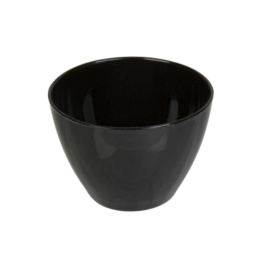 Mini Serve 2 oz Round Black Plastic Mini Tasting Bowl - 2" x 2" x 1 1/2" - 100 count box