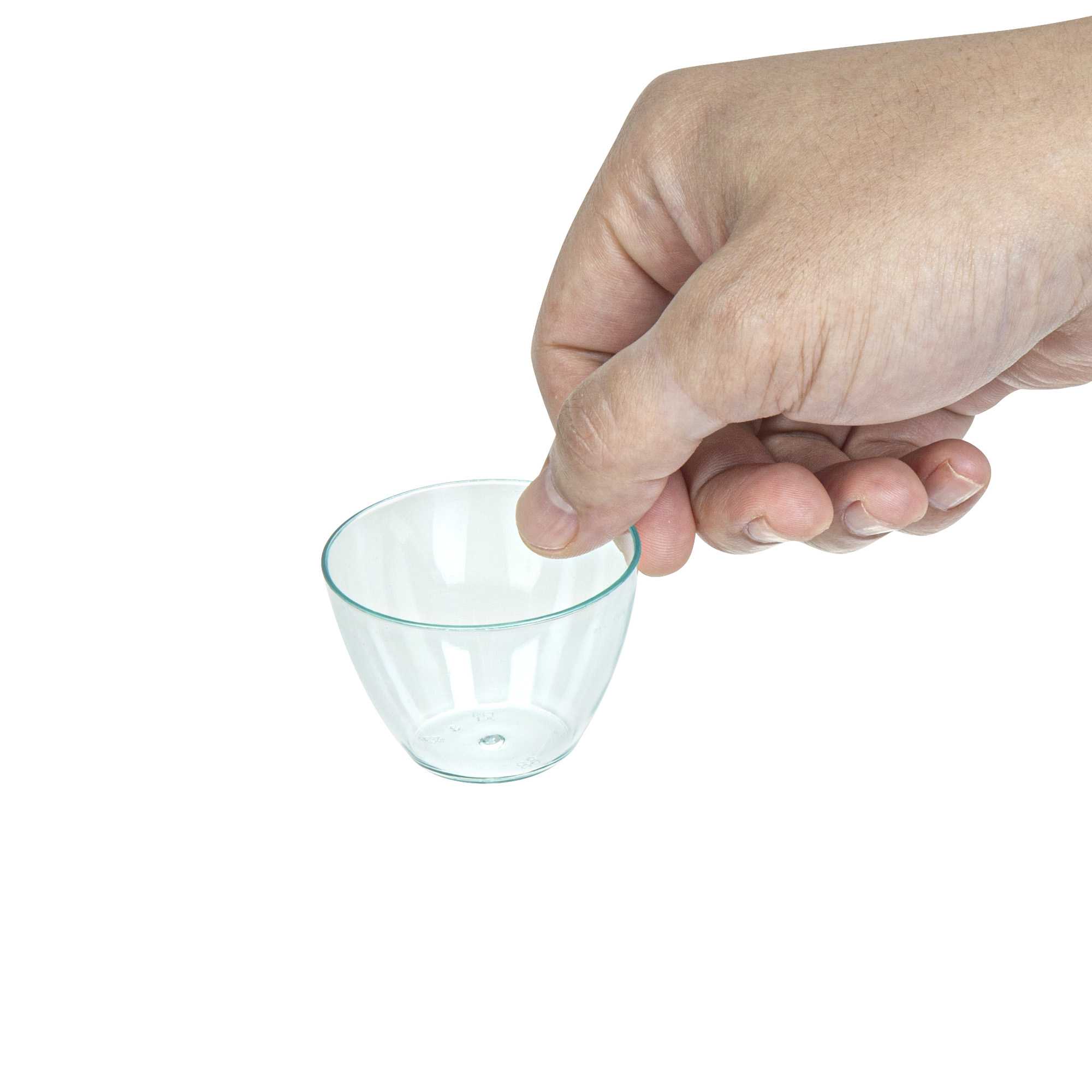Mini Serve 3 oz Round Seagreen Plastic Mini Tasting Bowl - 2" x 2" x 1 1/2" - 20 count box