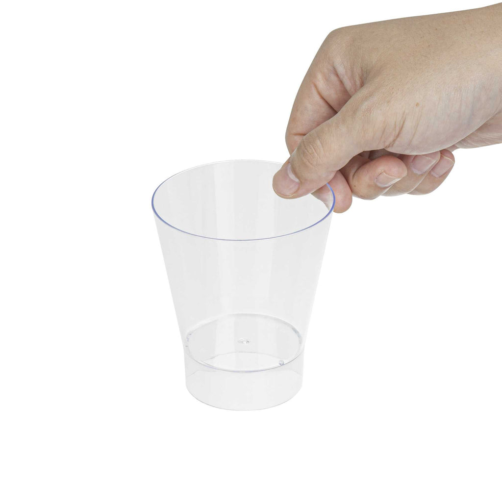 Mini Serve 7 oz Round Clear Plastic Large Parfait Glass - 3" x 3" x 3 1/2" - 100 count box
