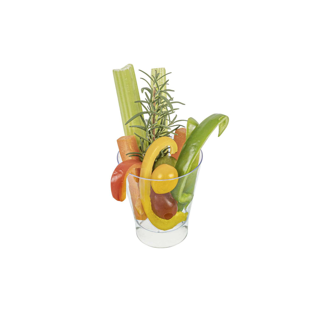 Mini Serve 7 oz Round Clear Plastic Large Parfait Glass - 3" x 3" x 3 1/2" - 100 count box