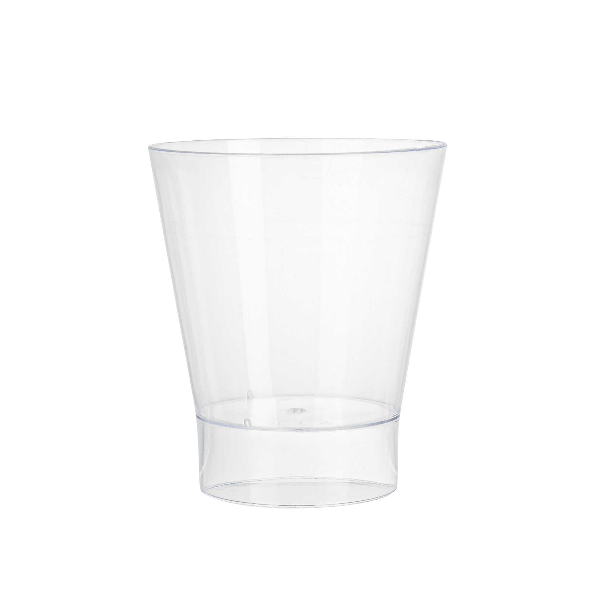 Mini Serve 7 oz Round Clear Plastic Large Parfait Glass - 3" x 3" x 3 1/2" - 100 count box