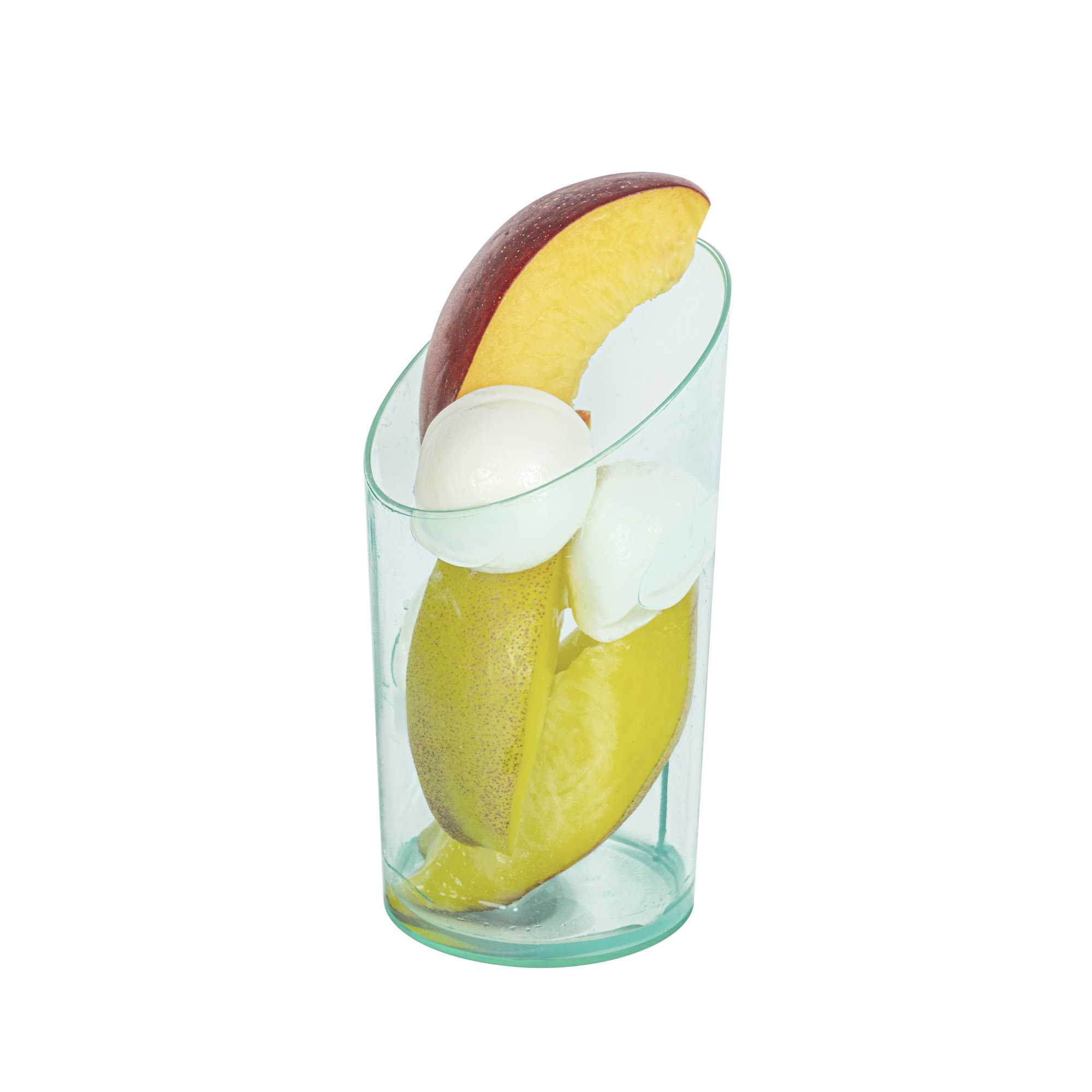 Mini Serve 3 oz Round Seagreen Plastic Incline Shot Glass - 2" x 2" x 3 1/4" - 20 count box