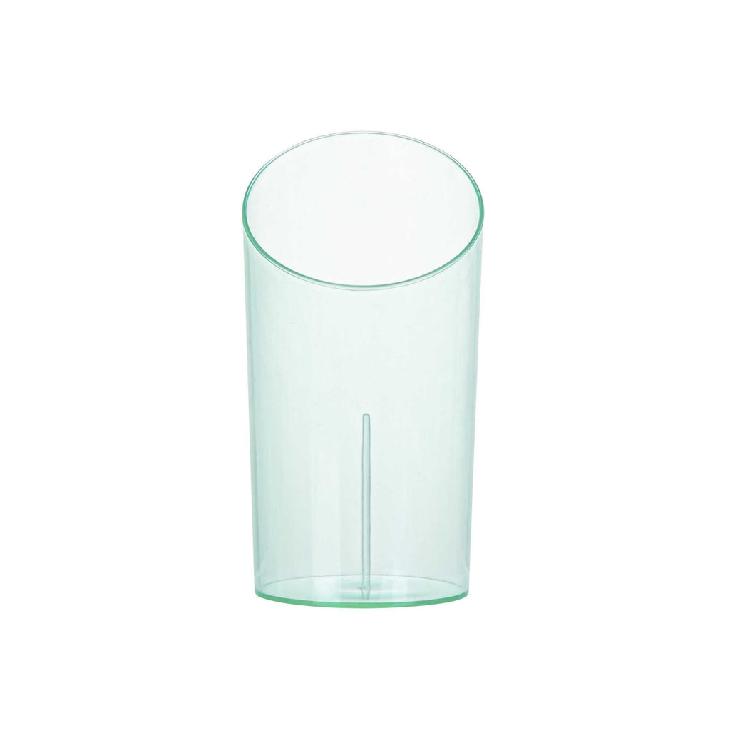 Mini Serve 3 oz Round Seagreen Plastic Incline Shot Glass - 2" x 2" x 3 1/4" - 20 count box