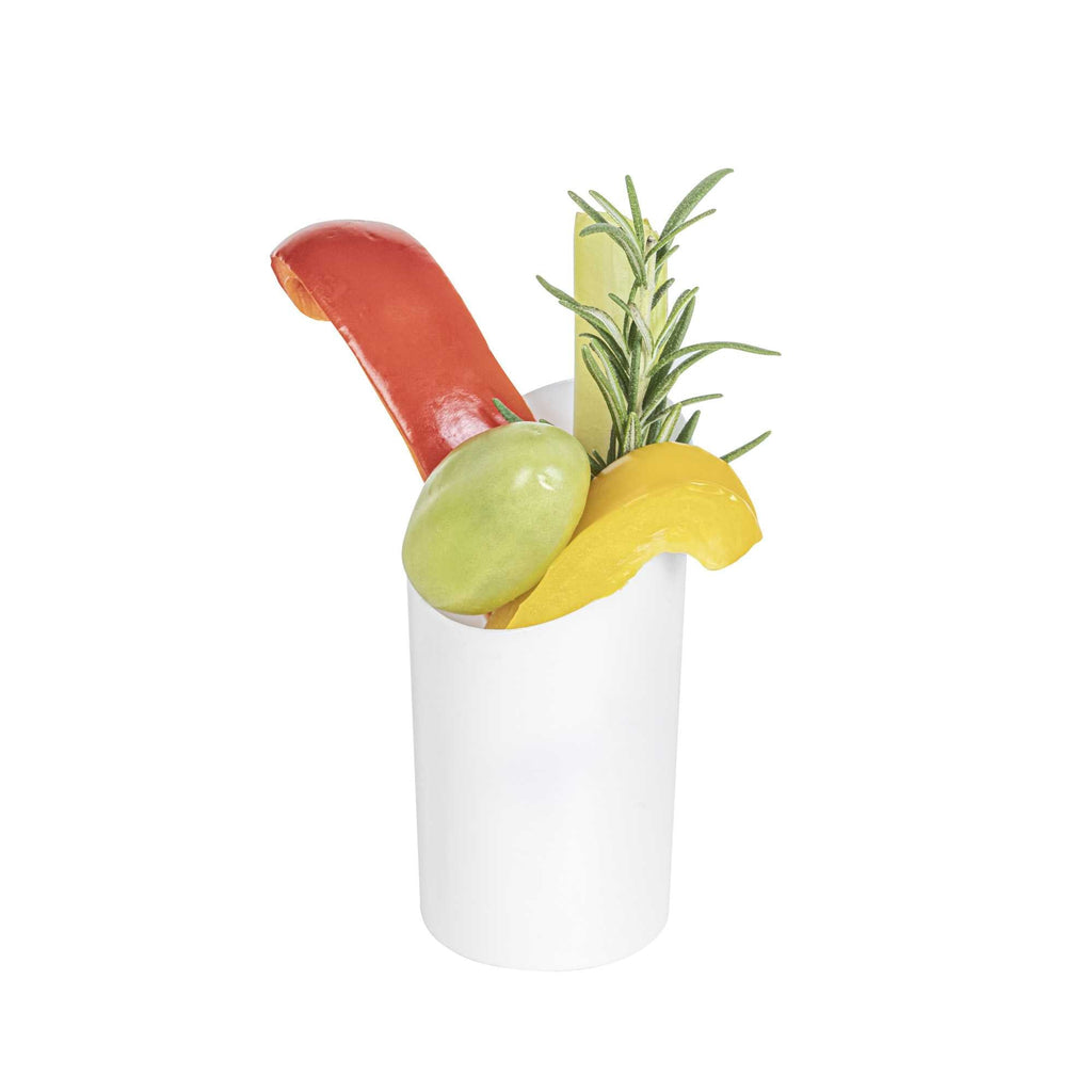 Mini Serve 3 oz Round White Plastic Incline Shot Glass - 2" x 2" x 3 1/4" - 100 count box