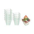 Mini Serve 2 oz Square Seagreen Plastic Girata Dessert Dish - 2" x 2" x 1 3/4" - 100 count box