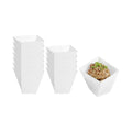 Mini Serve 2 oz Square White Plastic Girata Dessert Dish - 2" x 2" x 1 3/4" - 100 count box