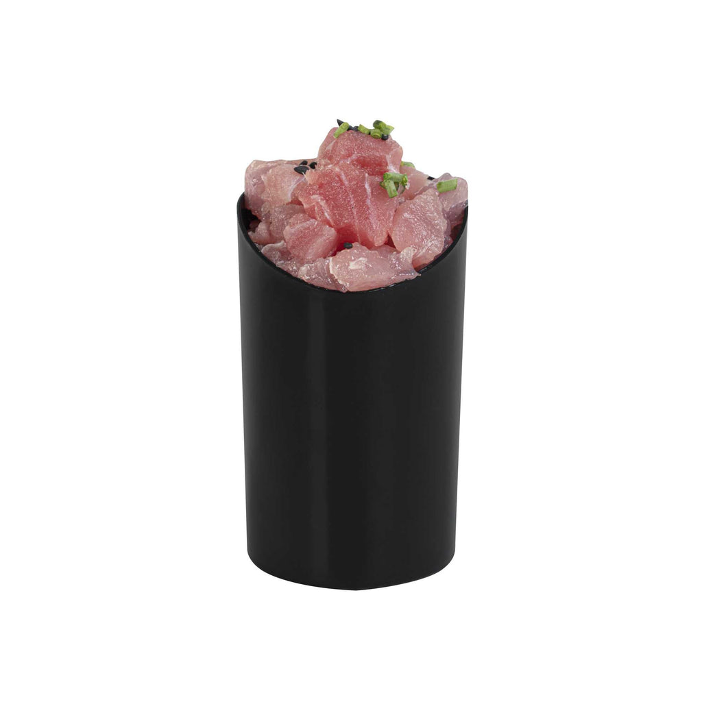 Mini Serve 3 oz Black Plastic Triangolo Shot Glass - 1 3/4" x 1 3/4" x 3" - 100 count box