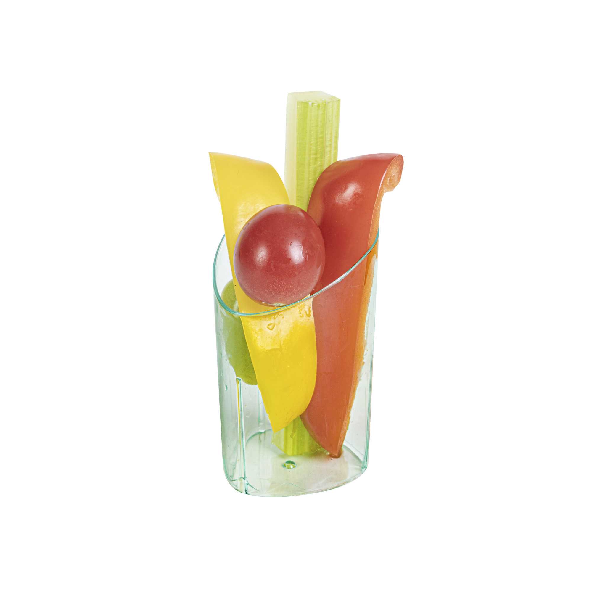 Mini Serve 3 oz Seagreen Plastic Triangolo Shot Glass - 1 3/4" x 1 3/4" x 3" - 100 count box
