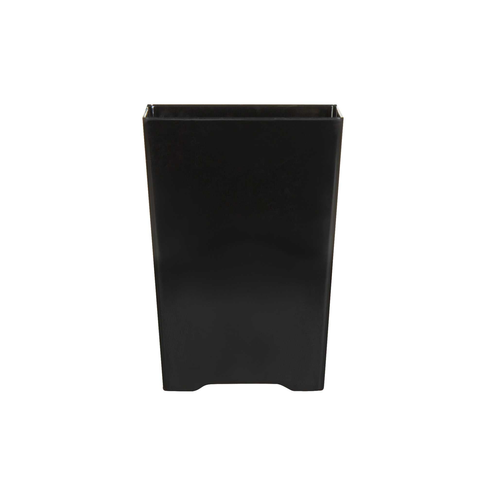 Mini Serve 4 oz Square Black Plastic Tall Quadrato Cup - 2" x 2 3/4" x 2" - 100 count box