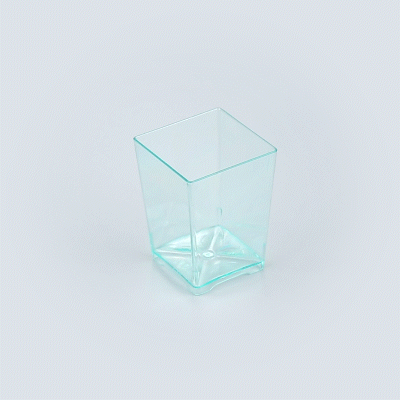 Mini Serve 4 oz Square Seagreen Plastic Tall Quadrato Cup - 2" x 2" x 2 3/4" - 20 count box