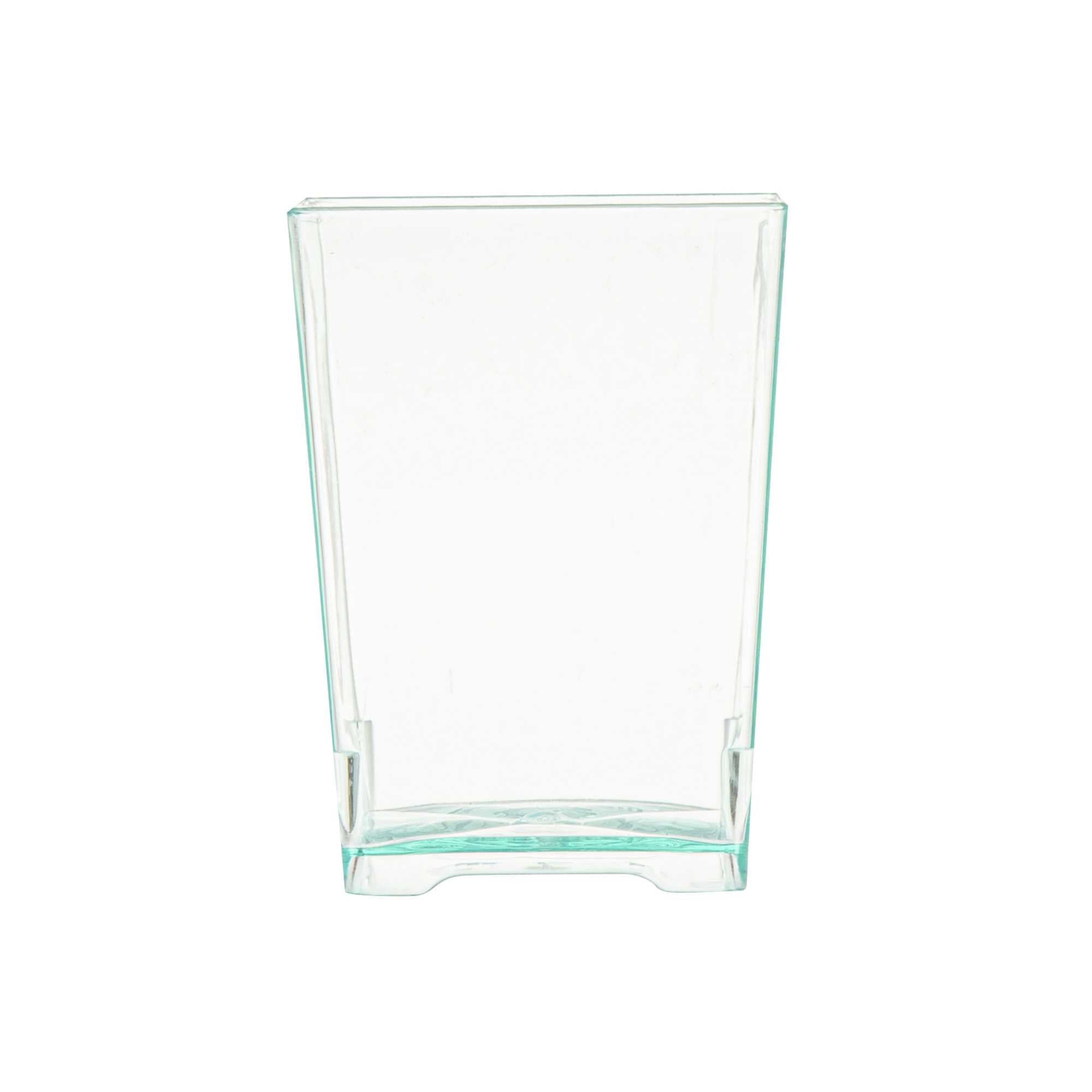 Mini Serve 4 oz Square Seagreen Plastic Tall Quadrato Cup - 2" x 2" x 2 3/4" - 100 count box