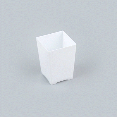 Mini Serve 4 oz Square White Plastic Tall Quadrato Cup - 2" x 2 3/4" x 2" - 100 count box