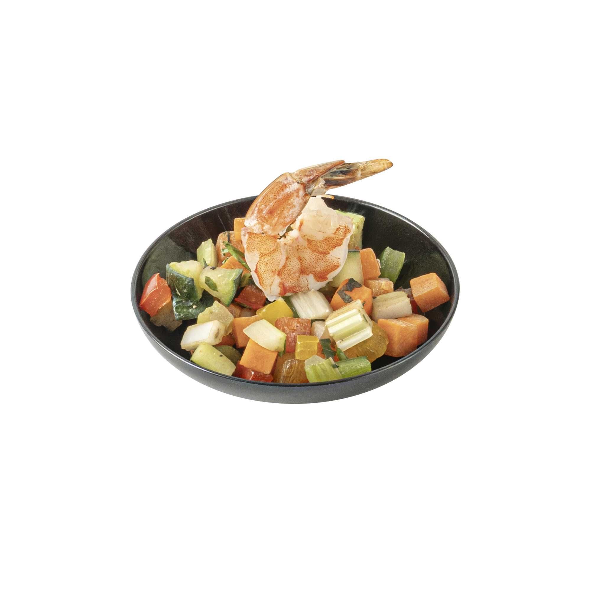 Mini Serve Round Black Plastic Mini Rotondo Plate - 3 1/4" x 3 1/4" x 3/4" - 100 count box